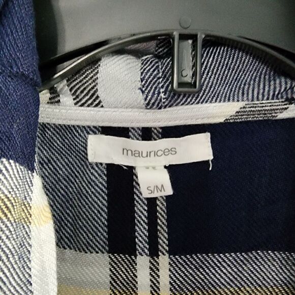 Mauries Plaid Open Front Vest, size S/M - Picture 7 of 8